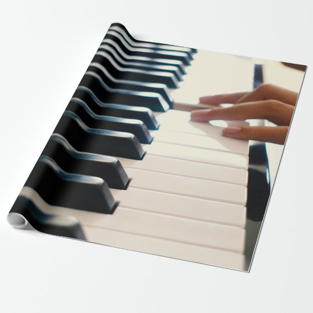 Cool Piano Design Wrapping Paper (Unrolled)