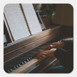 Cool Piano Square Sticker