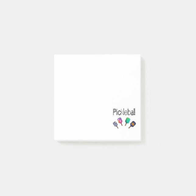 Cool Pickleball and Paddles Sports Art Post-it Notes (Front)