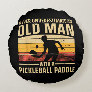 Cool Pickleball Art For Men Women Paddle Picklebal Round Cushion