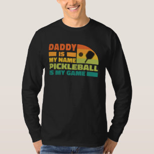 Cool Pickleball Dad Paddle Retro Sunset Paddlebal T-Shirt