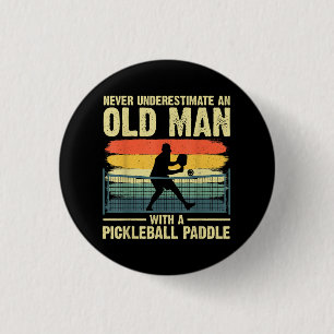 Cool Pickleball Design For Men Grandpa Pickleball 3 Cm Round Badge