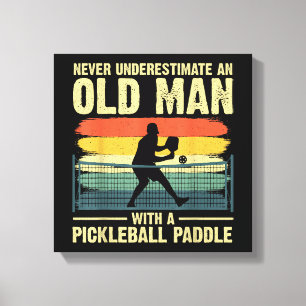 Cool Pickleball Design For Men Grandpa Pickleball  Canvas Print
