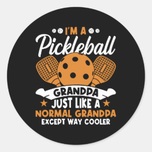 Cool Pickleball Grandpa Player Classic Round Sticker