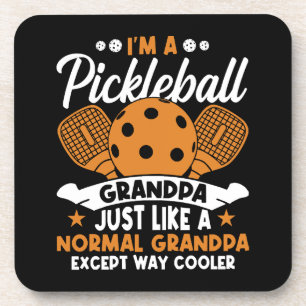 Cool Pickleball Grandpa Player Coaster