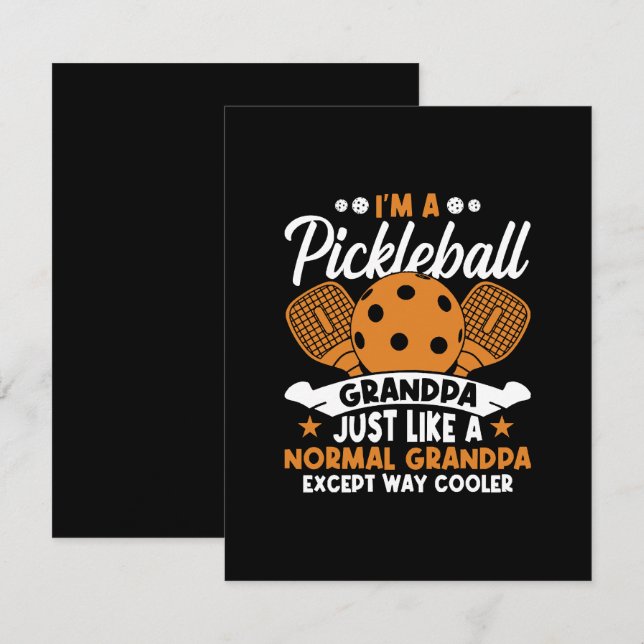 Cool Pickleball Grandpa Player Enclosure Card (Front/Back)