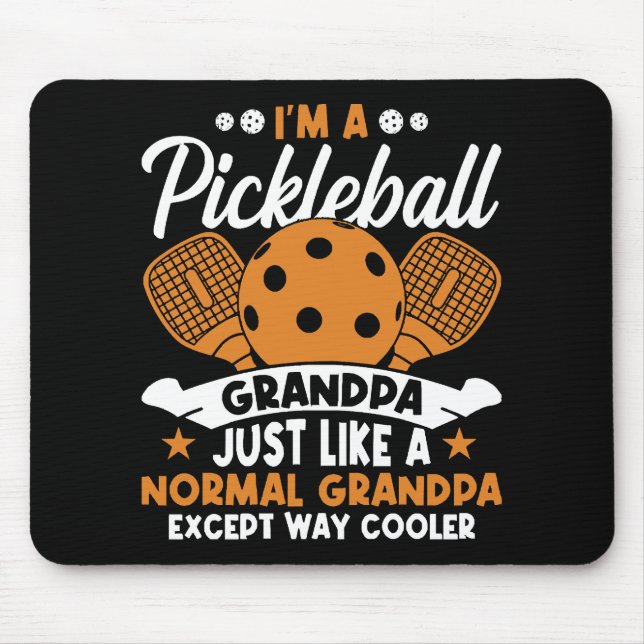 Cool Pickleball Grandpa Player Mouse Mat (Front)