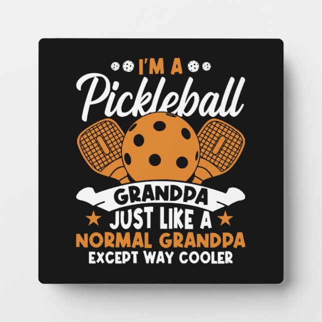 Cool Pickleball Grandpa Player Plaque (Front)