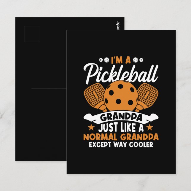 Cool Pickleball Grandpa Player Postcard (Front/Back)