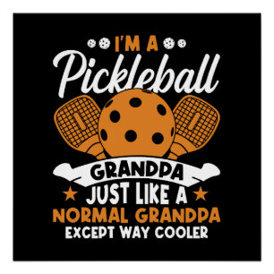 Cool Pickleball Grandpa Player Poster