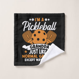 Cool Pickleball Grandpa Player Wash Cloth