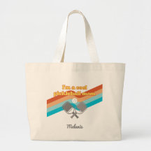 Cool Pickleball Mum Tote Bag Large Retro