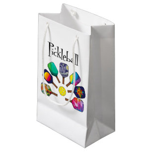 Cool Pickleball Paddle Sports Rainbow Small Gift Bag