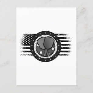 Cool Pickleball Sport USA Grunge Flag - Pickleball Enclosure Card