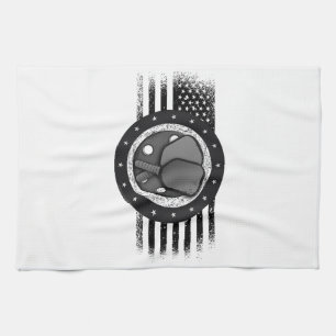 Cool Pickleball Sport USA Grunge Flag - Pickleball Tea Towel
