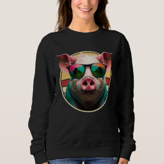 Cool Pig Farmer Outfit Retro Pig Farm Apparel Sweatshirt