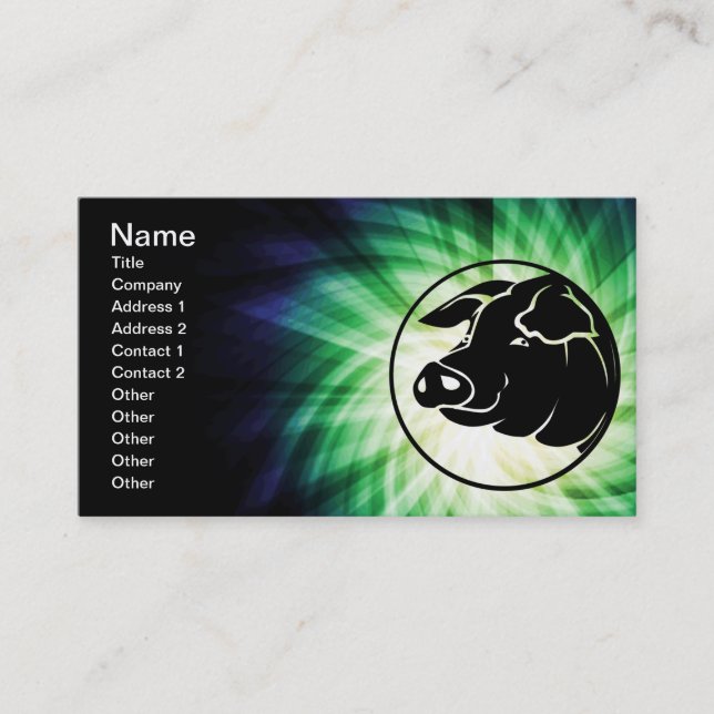 Cool Pig Head Business Card (Front)