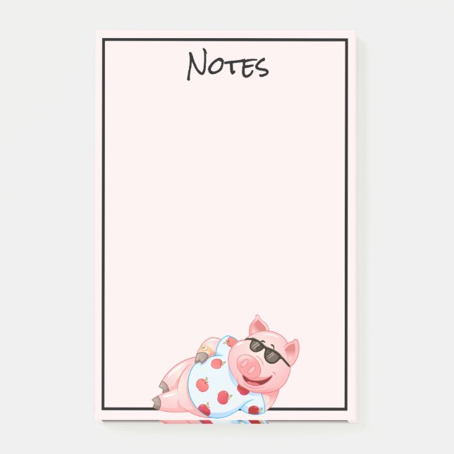 Cool Pig in Sunglasses Post-It Notes (Front)