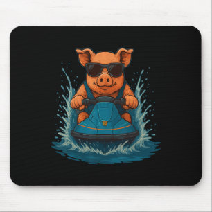 Cool Pig With Sungles Farm Animal Jet Ski Rider Su Mouse Mat