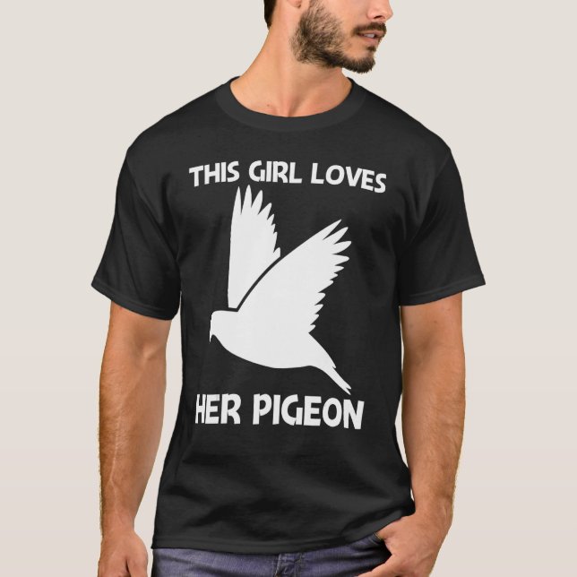 Cool Pigeon For Girls Kids Rock Dove Bird Pet T-Shirt (Front)