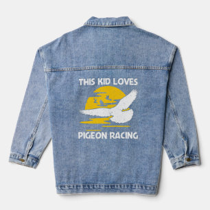 Cool Pigeon Racing For Kids Boys Homing Pigeon Rac Denim Jacket