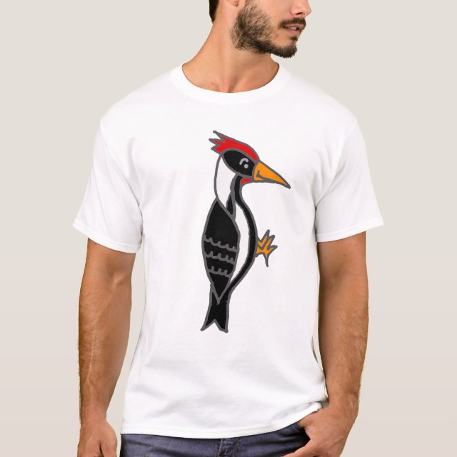 Cool Pileated Woodpecker Nature Design T-Shirt (Front)