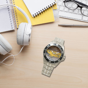 Cool Pilot Aeroplane Photo Birthday Personalised  Watch