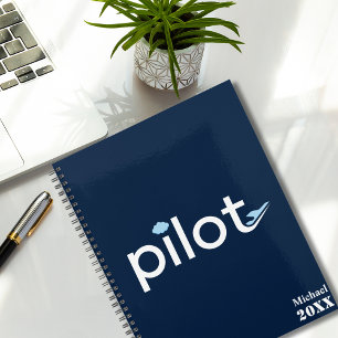 Cool 'Pilot' Typography Aeroplane & Photo, Custom Planner