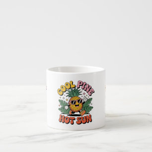 Cool Pine Hot Sun Retro Pineapple Summer Vibes Espresso Cup