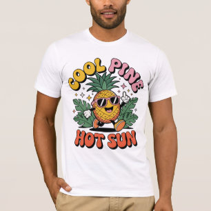 Cool Pine Hot Sun Retro Pineapple Summer Vibes T-Shirt