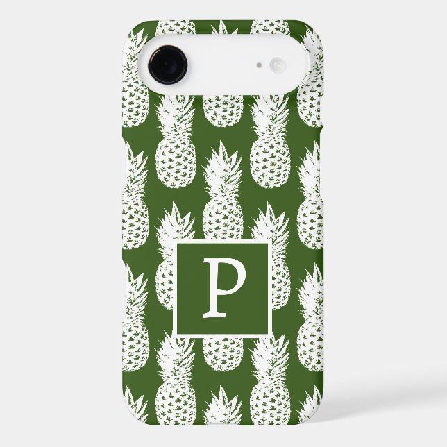 Cool pineapple ananas pattern custom monogram (Back)