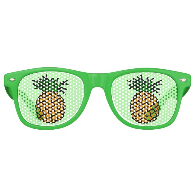 Cool Pineapple Eyes Funny Lime Green Summer Retro Sunglasses (Front)
