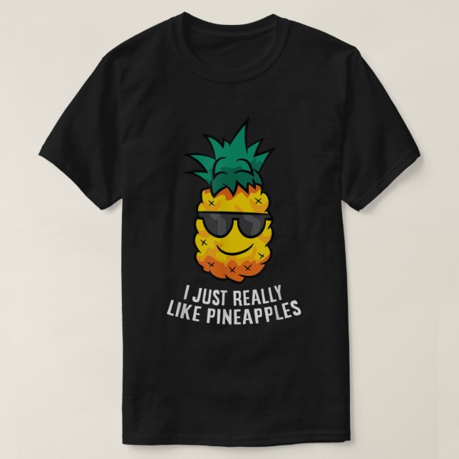Cool Pineapple Funny Fruit Design T-Shirt (Design Front)