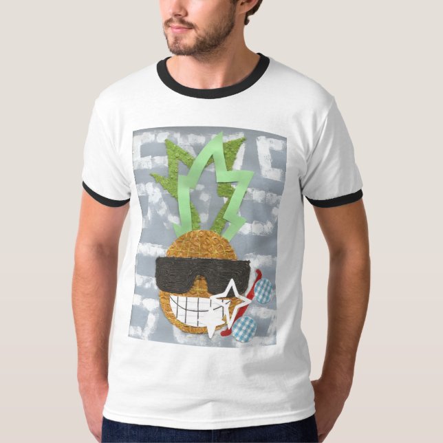 Cool Pineapple Men's Ringer T-Shirt (Front)