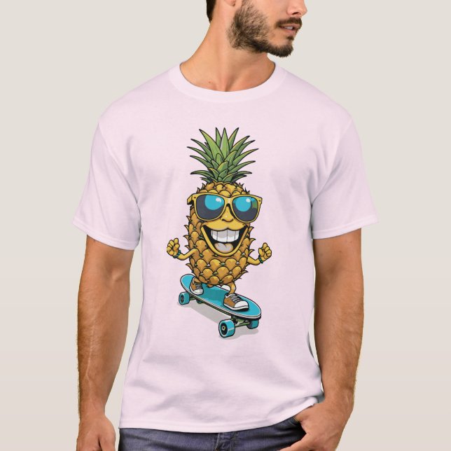 cool pineapple skateboarding T-Shirt (Front)