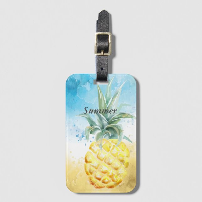 Cool Pineapple Summer  Luggage Tag (Front Vertical)