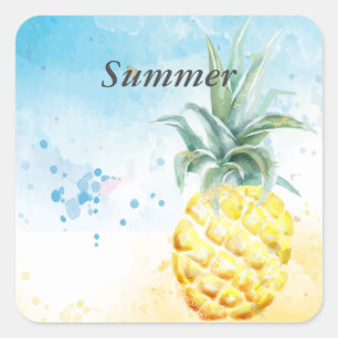 Cool Pineapple Summer Square Sticker