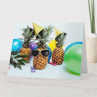 Cool Pineapple with Sunglasses BIG Birthday Card