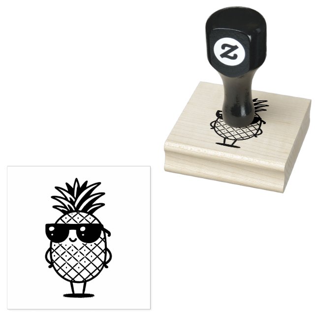 Cool Pineapple with Sunglasses Stamp (Stamped)