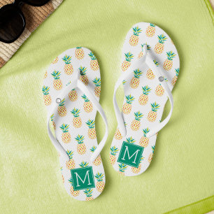 Cool Pineapples Monogrammed Flip Flops