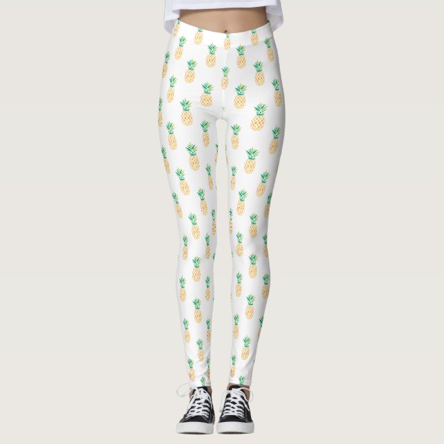Cool Pineapples Pattern Leggings (Front)