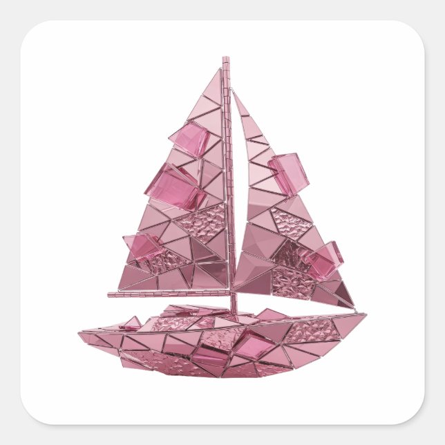Cool Pink Abstract Sticker Print (Front)