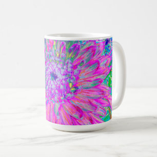 Cool Pink, Blue and Purple Cactus Dahlia Explosion Coffee Mug