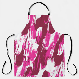 Cool pink brush stroke modern seamless pattern apron
