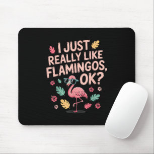 Cool Pink Flamingo Lover Gift for Men Women Mouse Mat