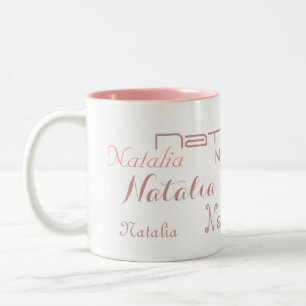Cool Pink Fonts Your Name Personalised Two-Tone Coffee Mug