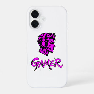 Cool Pink Geometric Gamer iPhone 16 Case
