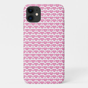 cool pink hearts trendy small large pink hearts iPhone 11 case