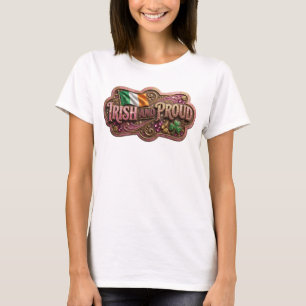 Cool Pink IRISH AND PROUD Shirt Design