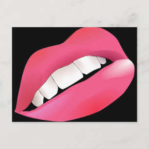 Cool Pink Lips Postcard